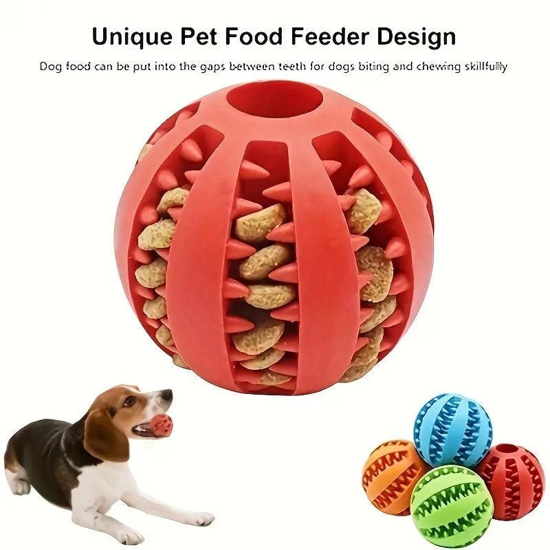 1pc Dog Ball Toys for Small Dogs Interactive Elasticity Puppy Chew Toy Tooth Cleaning Rubber Food Ball Toy Pet Stuff Accessories, Large Interactive Dog Ball, Dog Play Equipment, Vibrating Ball for Dogs, Pet Balls, Jolly Ball