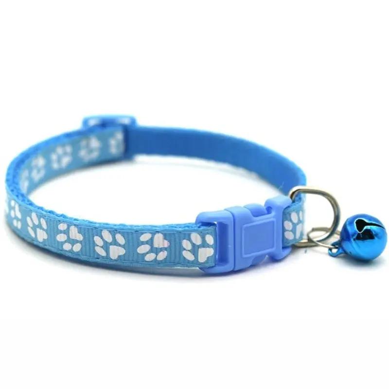 Adjustable Colorful Bell Collar for Dogs and Cats with Paw Print Design - Stylish and Safe Pet Accessory Christmas Gift