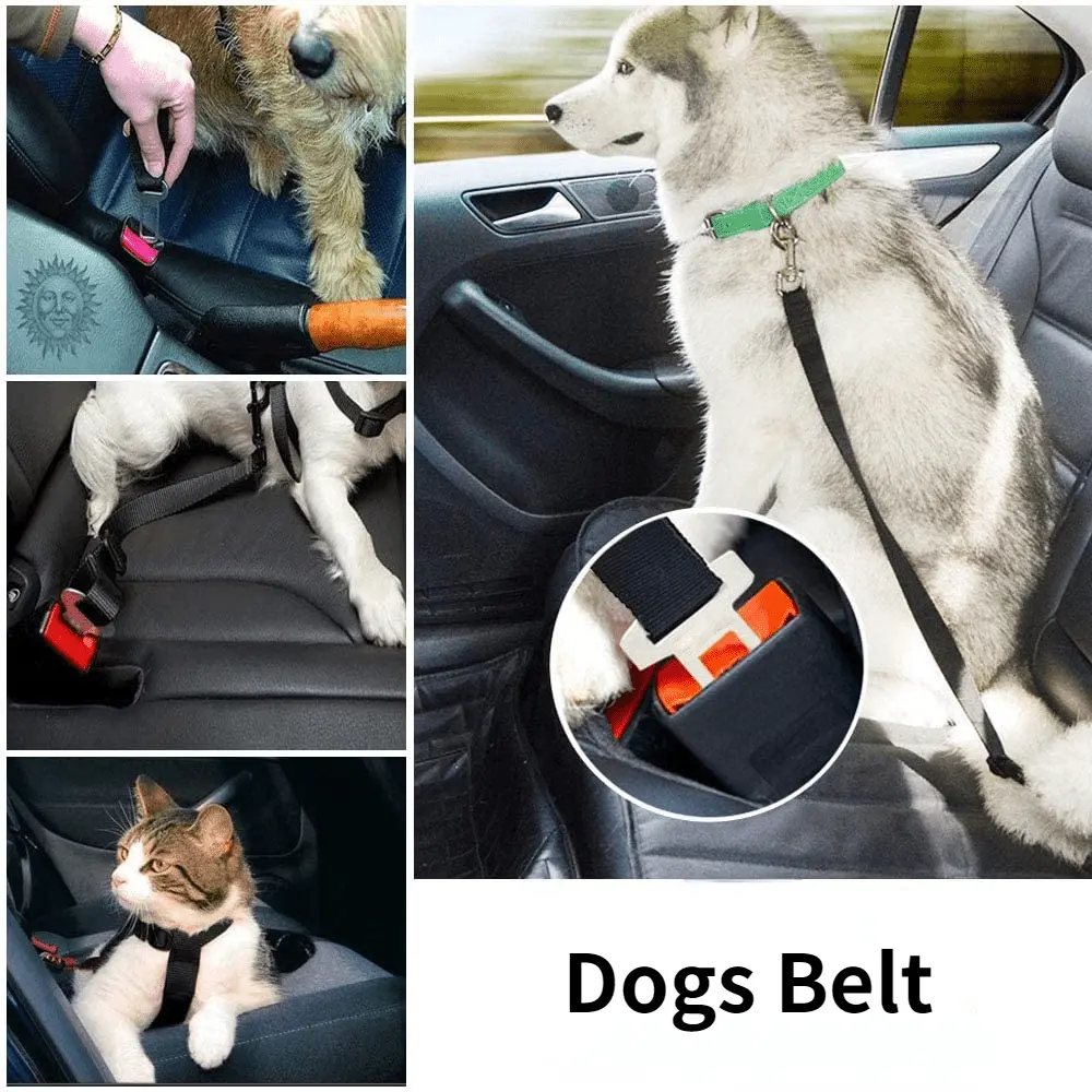 1pc Car Pet Dog Cat Adjustable Vehicle Safety Seatbelt Seat Belt Harness Lead