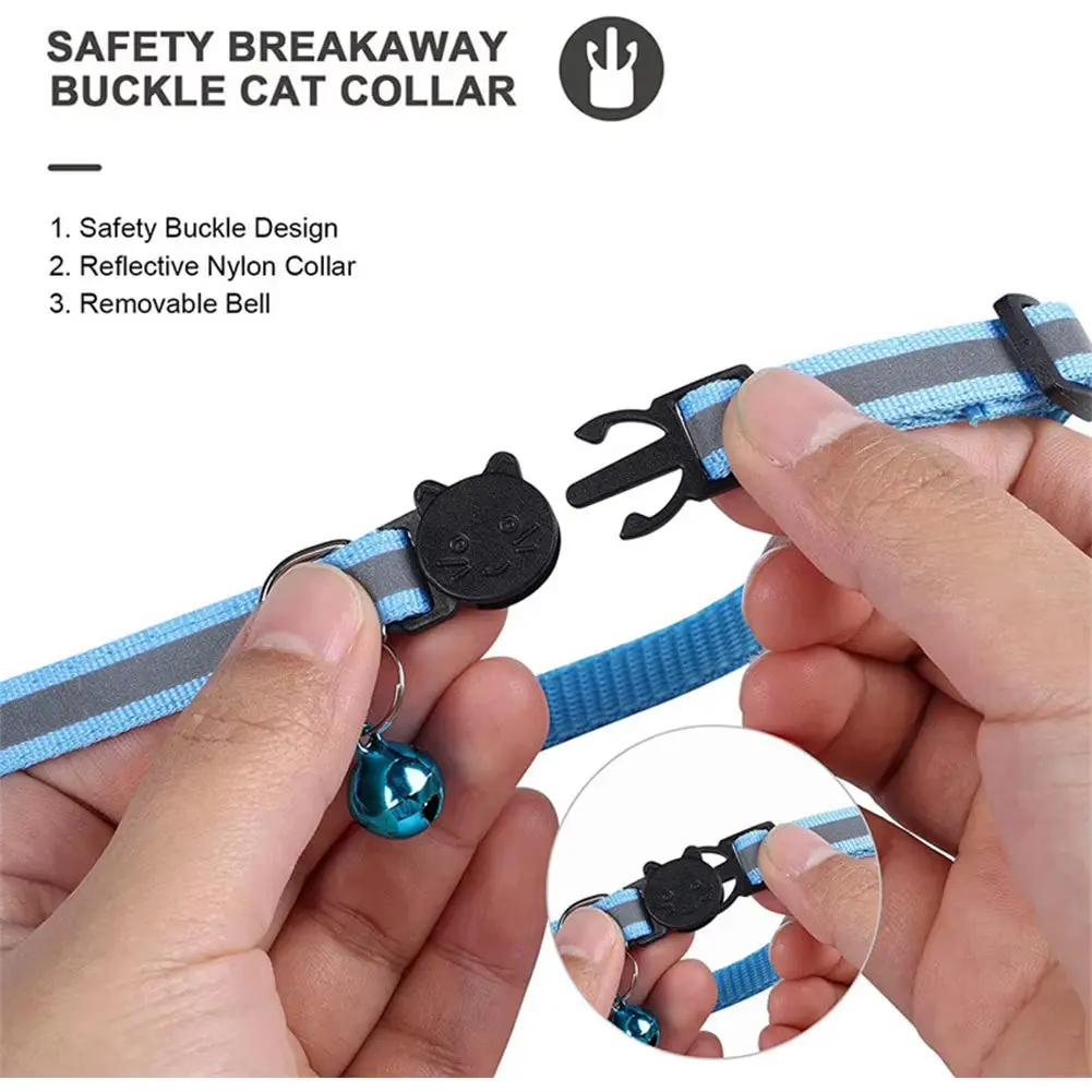 For Apple Airtag Cat Collar Reflective Pet Collar Safety Buckle GPS Tracker Holder Adjustable for Cat Kitten