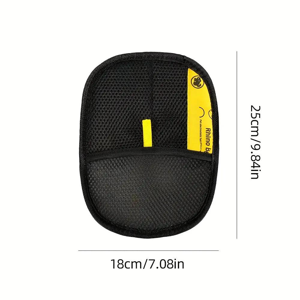 Upgraded Large Pet Static Hair Removal Gloves - Black Polypropylene Cat Grooming Gloves with Yellow Accents, 24.99cm*17.98cm, Efficient Pet Hair and Dander Removal, Essential Tool for Cats and Dogs | Stylish Pet Accessory | D