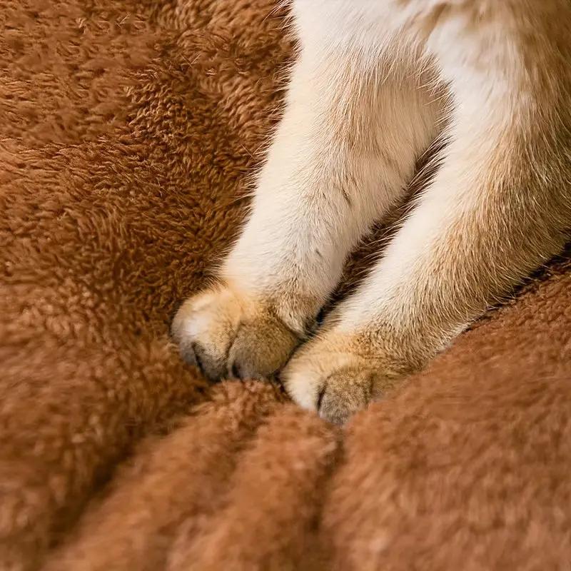 2-in-1 Half-Enclosed Brown Dog House & Cat Bed with Removable Soft Cushioned Bedding - Cozy Pet Shelter with Entrance Tunnel for Small Dogs & Cats, Durable Indoor/Outdoor House for Pomeranian, Chihuahua, Shih Tzu - Space-Savi