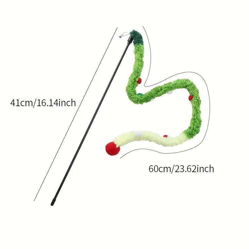 Interactive Cat Teaser Toy - Soft Plush Strip With Teasing Stick For Kitten Play - Pet Supplies For Fun And Exercise