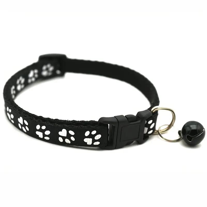 Adjustable Colorful Bell Collar for Dogs and Cats with Paw Print Design - Stylish and Safe Pet Accessory Christmas Gift