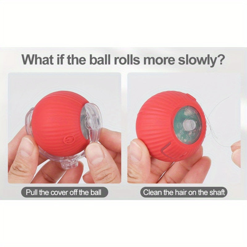 Smart Interactive Cat & Dog Toy Ball with USB Rechargeable Battery, Automatic Rolling Interactive Ball with Elastic Net Tail, Interactive Cat & Dog Toy for Siamese Cats - PAW-SOME PETS
