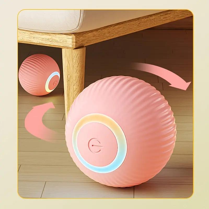 1-Pack MIAOQUANJI Smart Automatic Rolling Ball Toy for Cats - USB Rechargeable Interactive Cat Toy with Motion-Activated Glow-in-the-Dark Feature, Durable Silicone, Safe for All Breeds & Sizes, Indoor Play & Mental Stimulatio