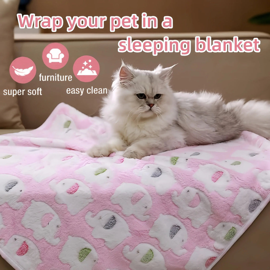 1/3 Pack - Elephant Fleece Blanket, Washable Pet Bedding for Cats & Small Dogs - Affordable Indoor Use, Essential Supplies, Sofa Throw, Dog Stroller Accessory, Suitable For Large Medium Small Breeds - Ideal For Couch Crate Be