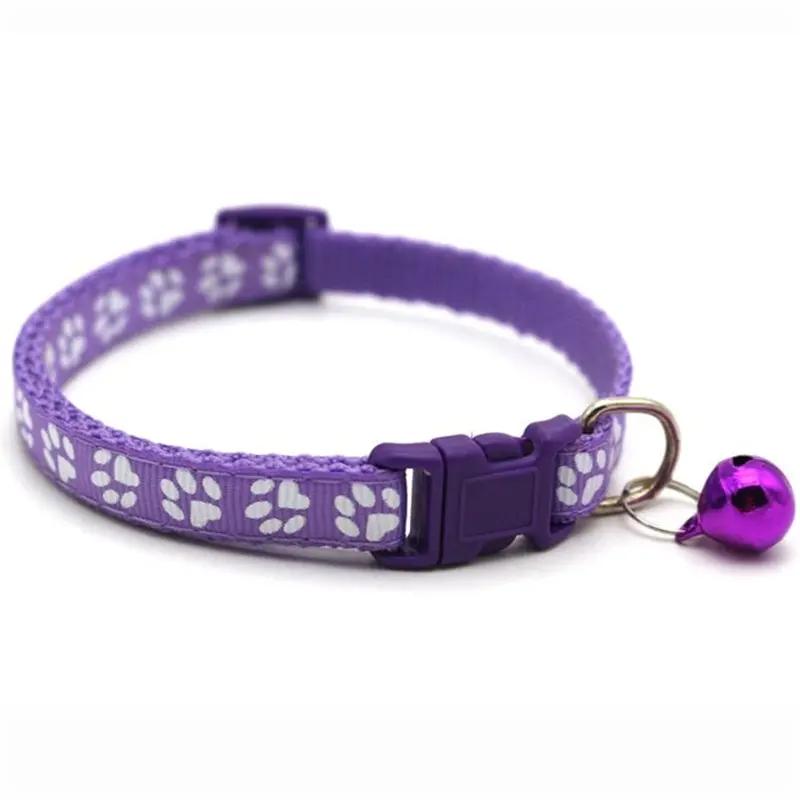 Adjustable Colorful Bell Collar for Dogs and Cats with Paw Print Design - Stylish and Safe Pet Accessory Christmas Gift