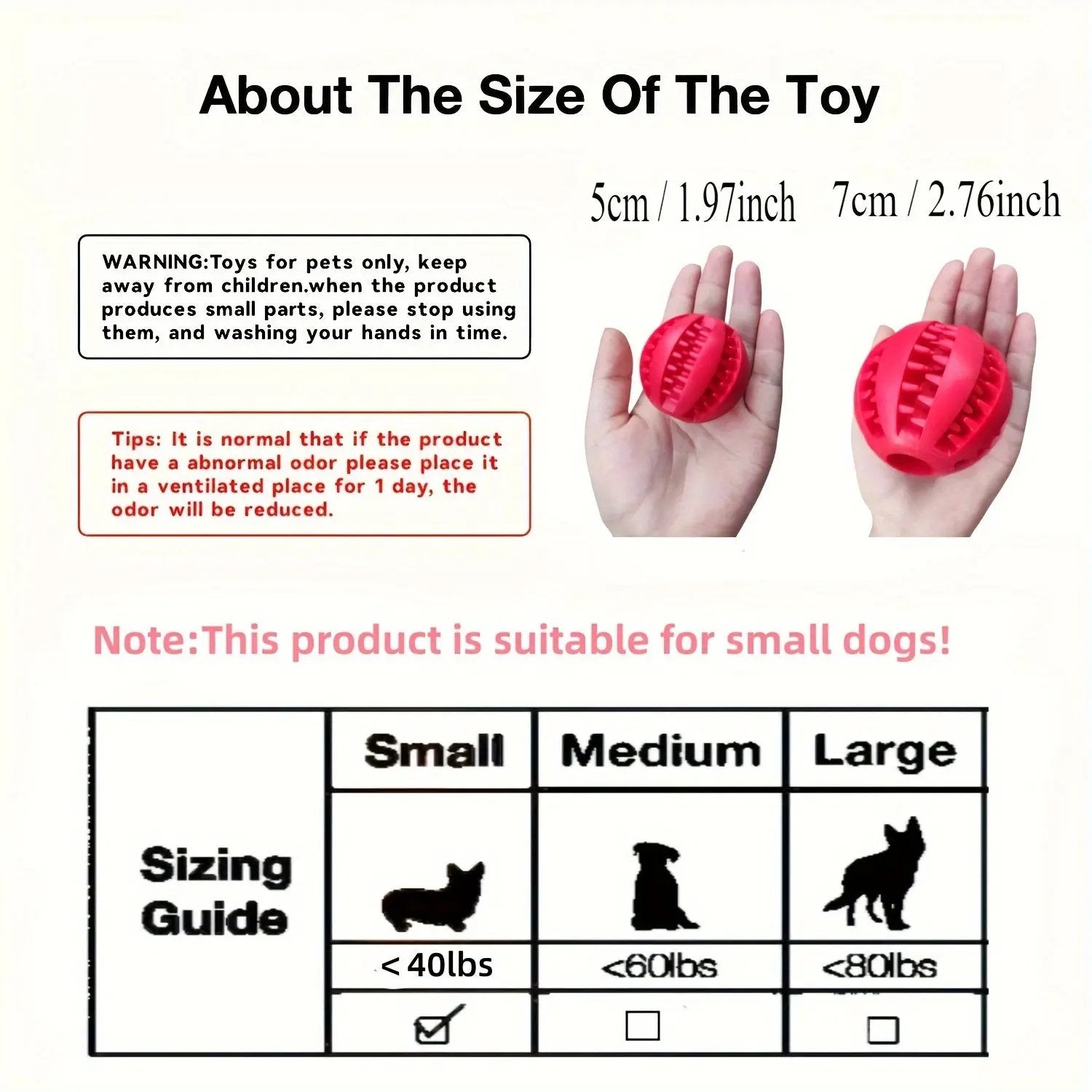 1pc Dog Ball Toys for Small Dogs Interactive Elasticity Puppy Chew Toy Tooth Cleaning Rubber Food Ball Toy Pet Stuff Accessories, Large Interactive Dog Ball, Dog Play Equipment, Vibrating Ball for Dogs, Pet Balls, Jolly Ball