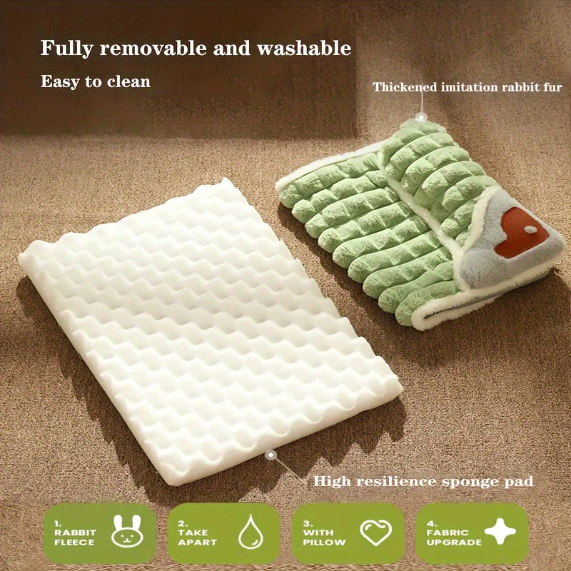 Dog Mat, Four Seasons Universal Kennel, Sleeping Nest with Winter Removable And Washable Floor Mat, Dog Sleeping Mat, Pet Soft Spine Protection, Dog Bed, Pet Sleeping Pad, Removable Mat, Square Pet Bed, Highquality Pet Mat, B - PAW-SOME PETS