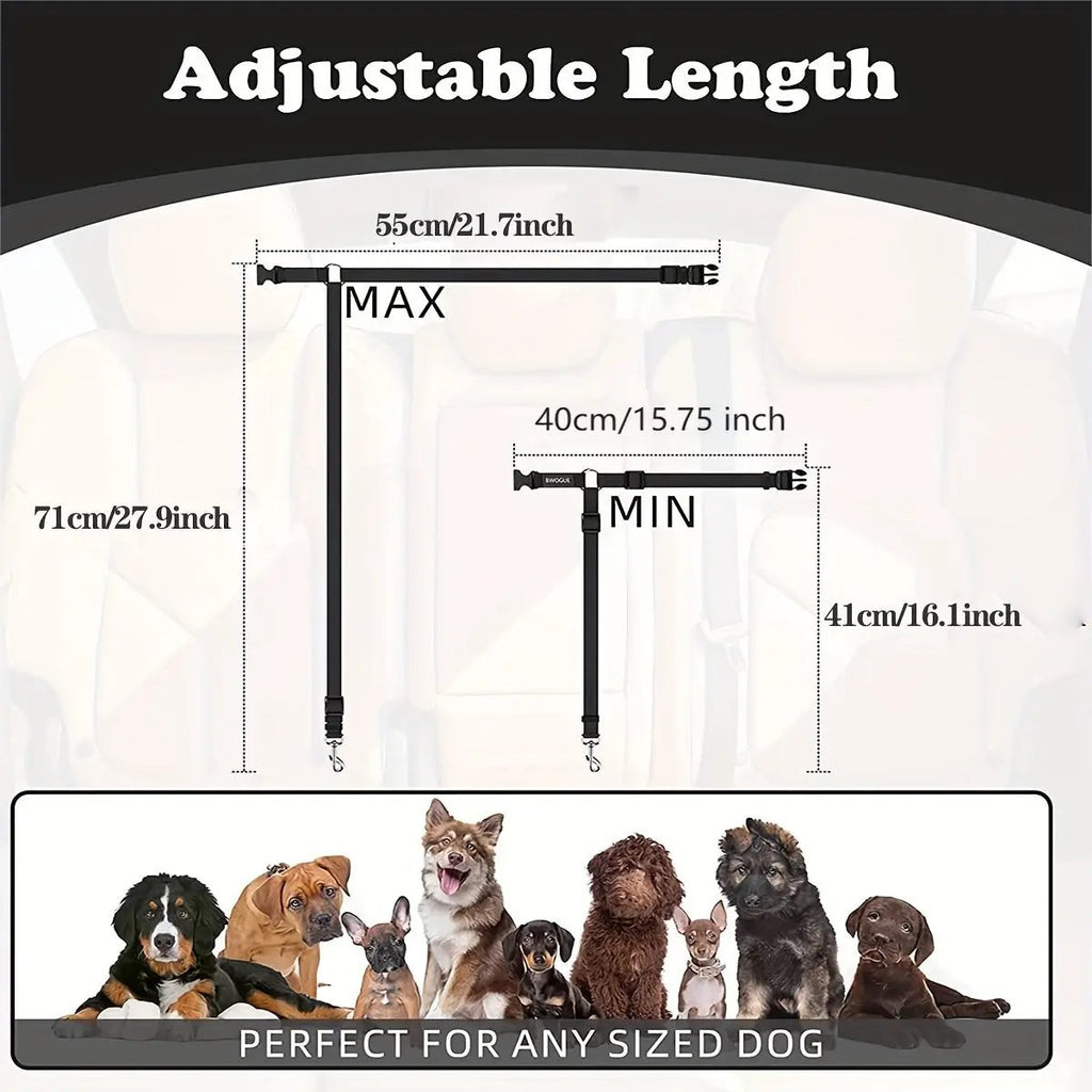 Adjustable Dog Car Seat Belt with Secure Buckle - Heavy-Duty Pet Safety Harness, Quick-Release Buckle, Machine Washable Dog Leash for SUVs, Sedans, Trucks - Vehicle Restraint for Small to Large Dogs - Travel Safety Leash, Dog PAW-SOME PETS