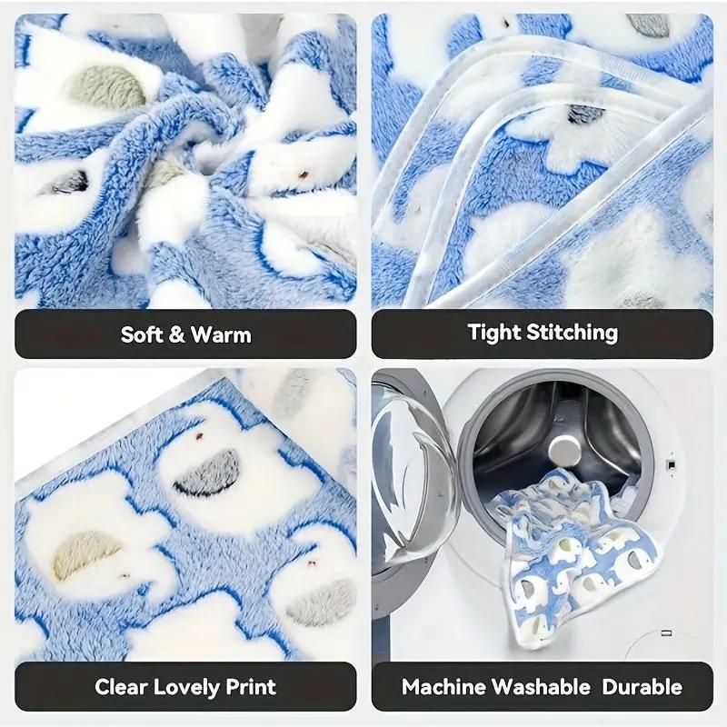 1/3 Pack - Elephant Fleece Blanket, Washable Pet Bedding for Cats & Small Dogs - Affordable Indoor Use, Essential Supplies, Sofa Throw, Dog Stroller Accessory, Suitable For Large Medium Small Breeds - Ideal For Couch Crate Be
