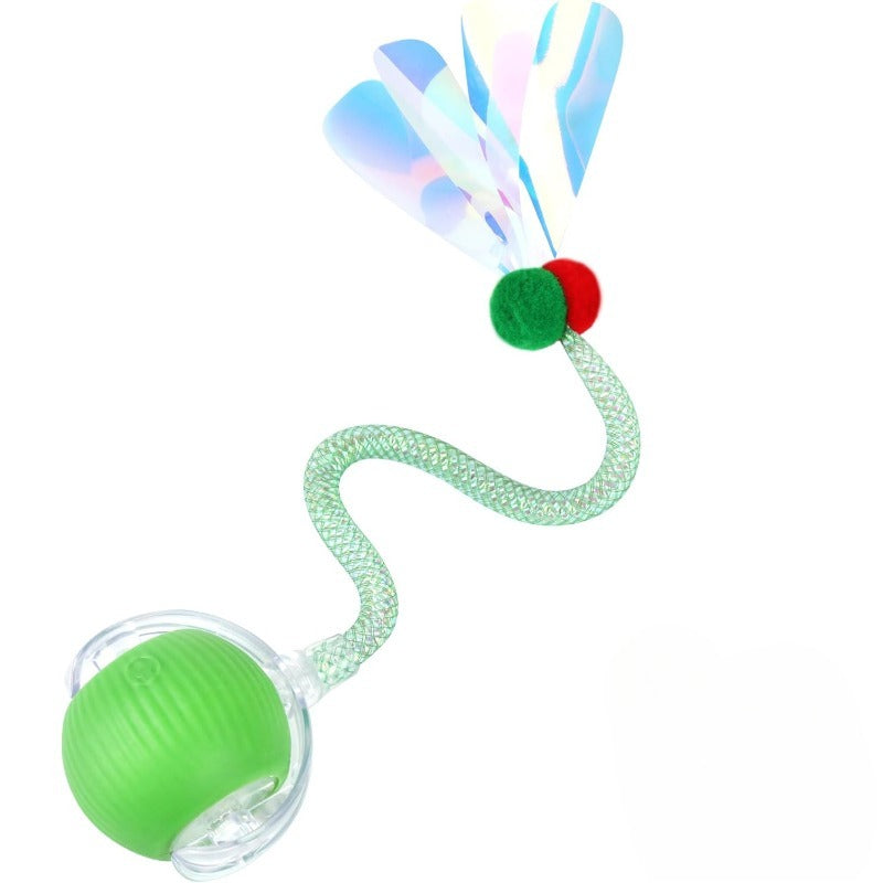 Smart Interactive Cat & Dog Toy Ball with USB Rechargeable Battery, Automatic Rolling Interactive Ball with Elastic Net Tail, Interactive Cat & Dog Toy for Siamese Cats - PAW-SOME PETS