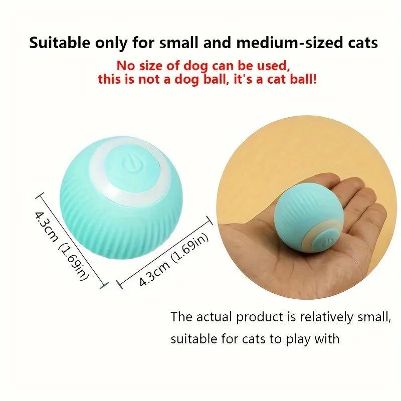 1-Pack MIAOQUANJI Smart Automatic Rolling Ball Toy for Cats - USB Rechargeable Interactive Cat Toy with Motion-Activated Glow-in-the-Dark Feature, Durable Silicone, Safe for All Breeds & Sizes, Indoor Play & Mental Stimulatio