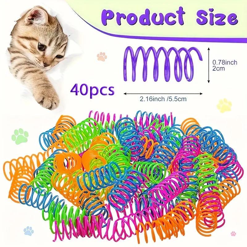 Whimsical Cat Spiral Toys - Interactive Indoor Playset for Kitten Hunting, Swatting, Biting - Colorful Plastic Coil Springs for Endless Fun and Exercise