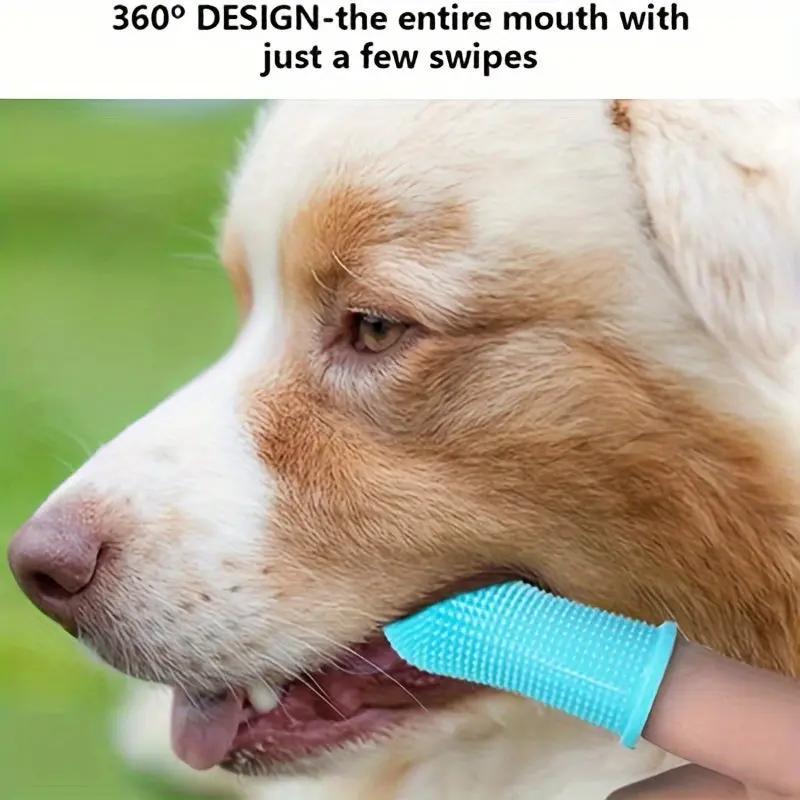 Super Soft Silicone Pet Finger Toothbrush for Dogs & Cats - Gentle Dental Care with Soft Bristles, Ergonomic Grip, Plaque & Tartar Remover, Safe for Sensitive Gums, Multi-Color Options (White, Pink, Blue, Green, Black) - Batt